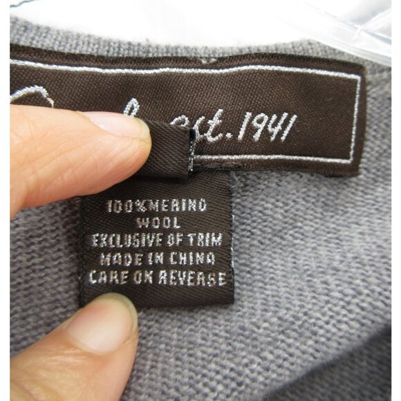 Coach Sweater Medium Merino Wool Cardigan Button Up Pockets Knit - Picture 9 of 10